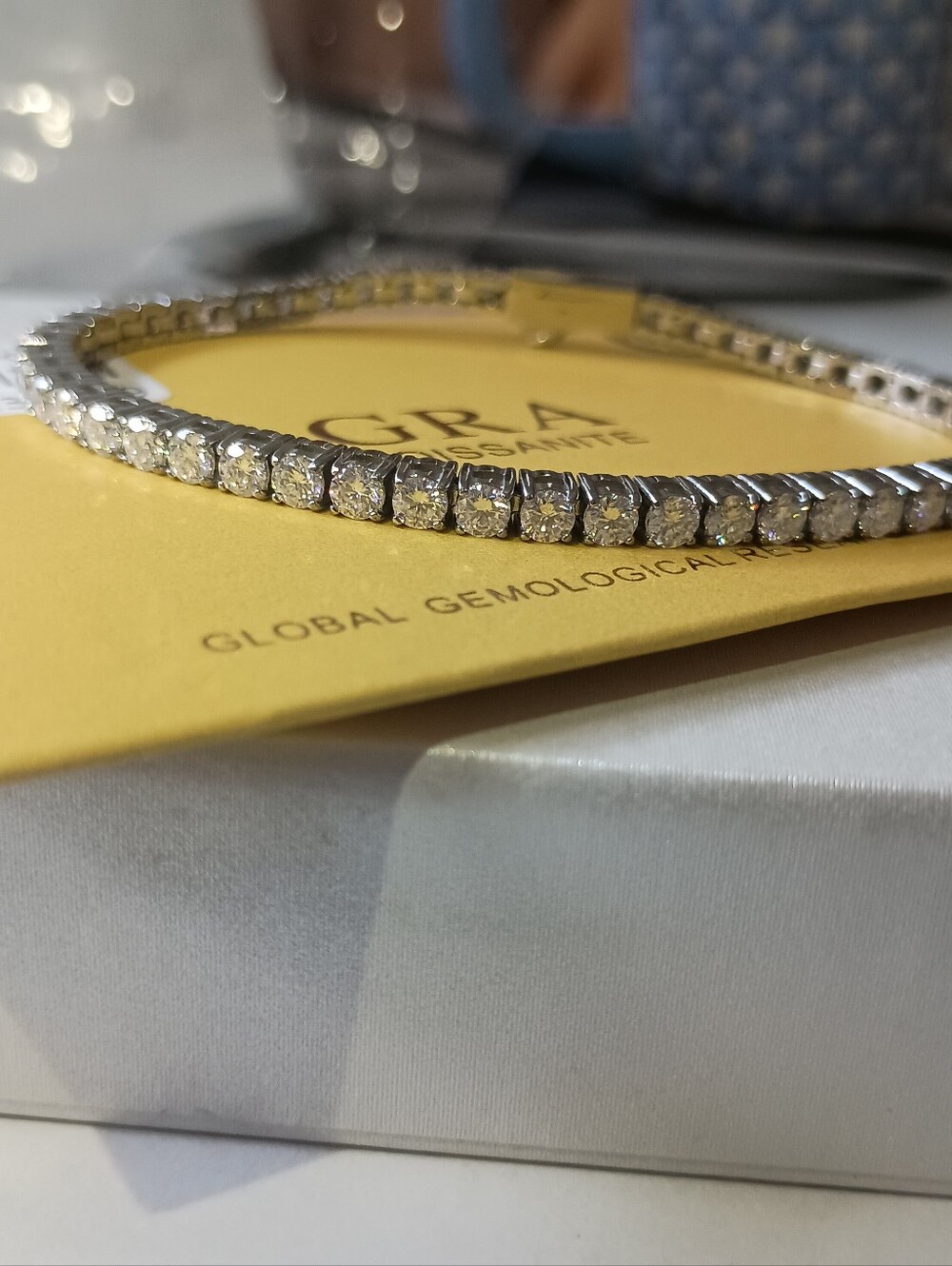 Moissanite Silver 3mm Tennis Bracelet 7in Pass Tester Brand New
